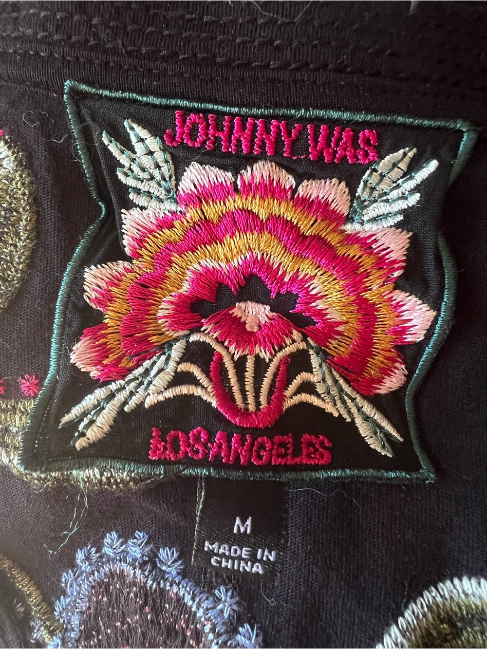 Johnny Was Libbi Trapunto T-Shirt Dress   Size  medium m embroidered black - Picture 4 of 8